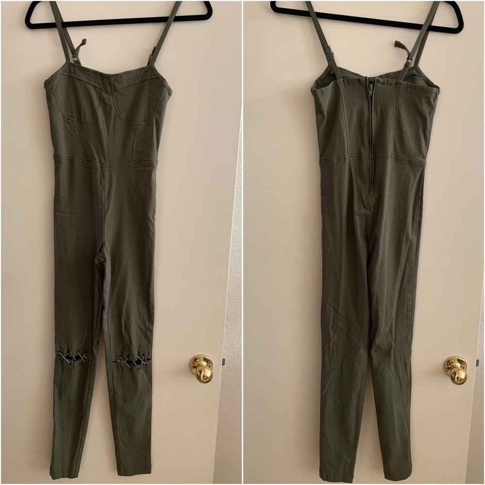 XS Fashion Nova Olive Jumpsuit